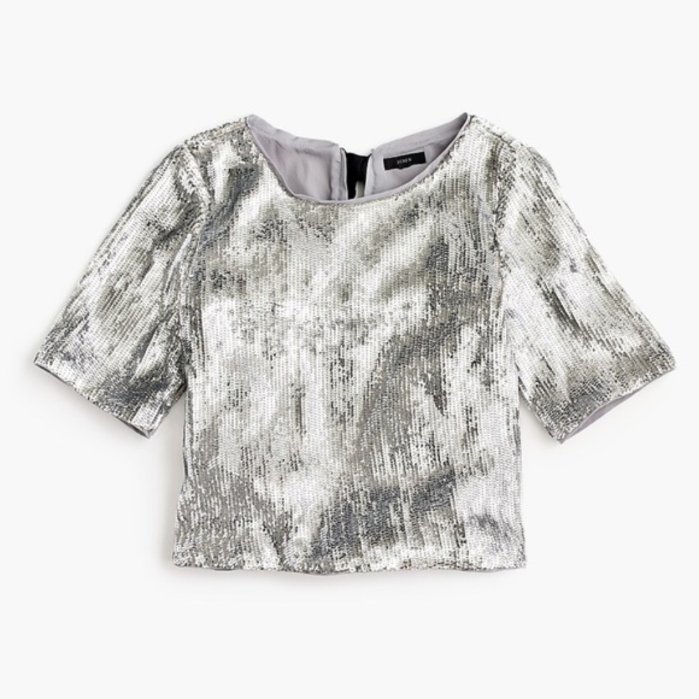 J.CREW SEQUIN BOW TIE BLOUSE EUC